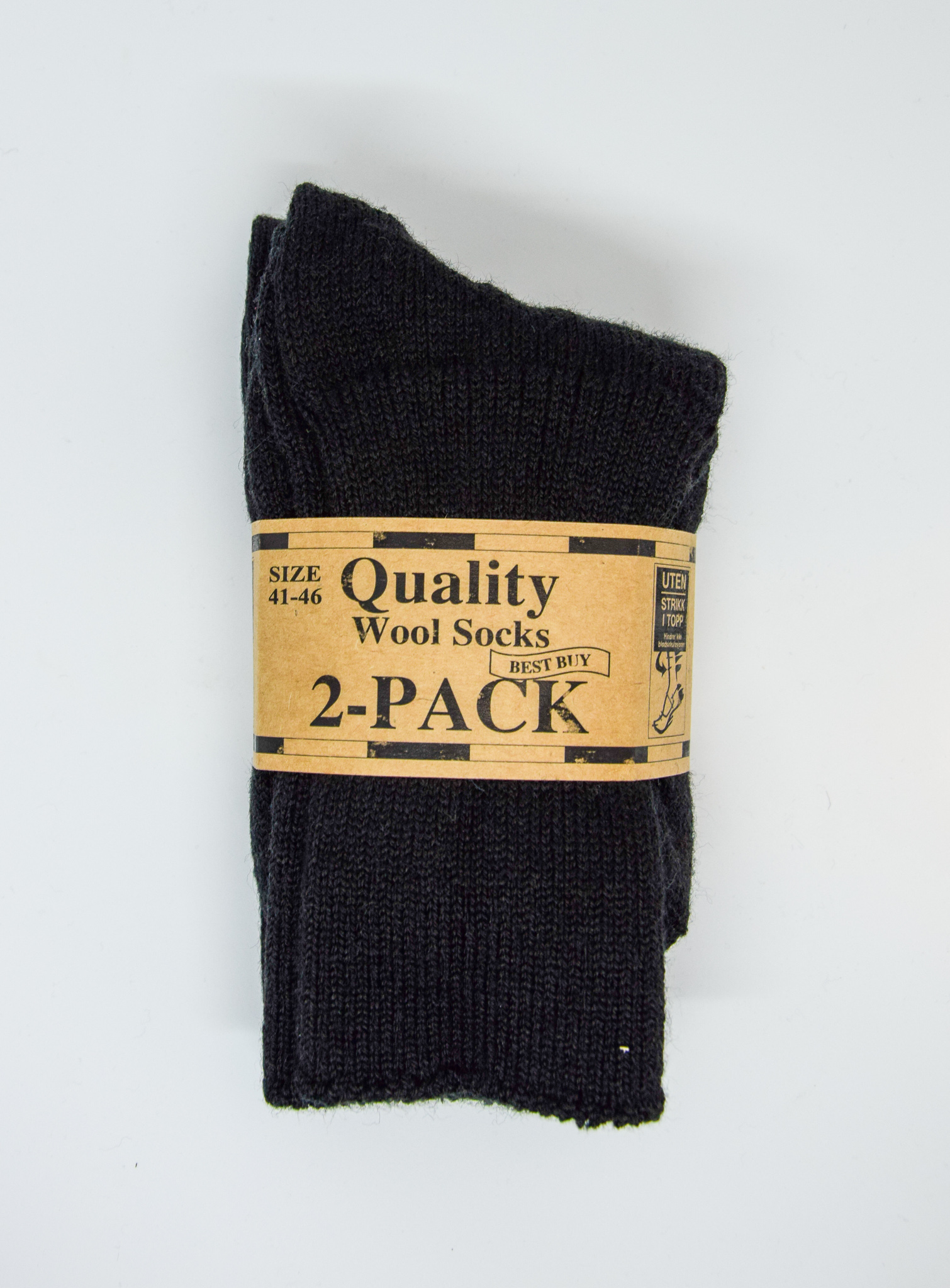 Ullsokker med løs strikk i toppen – 2 pk - Bilde 3