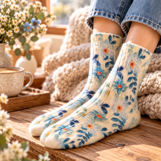 MK Floral wool Blå